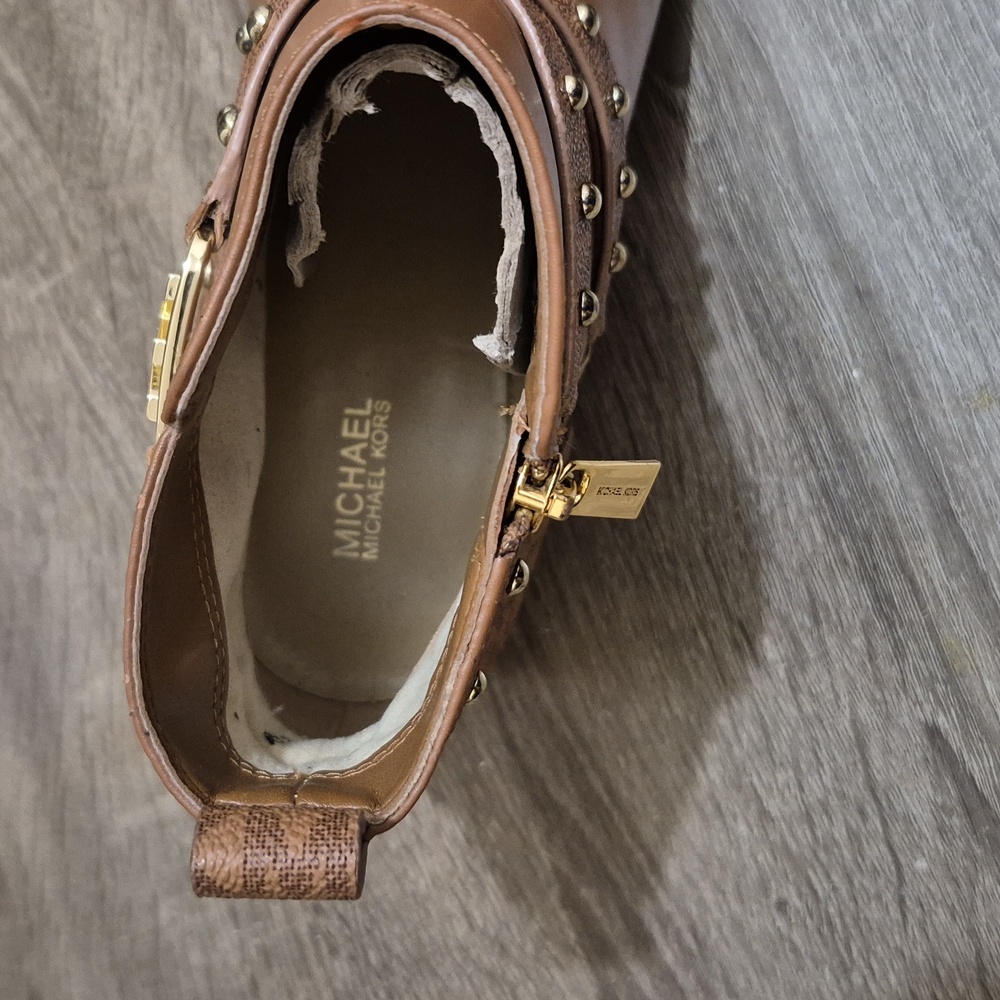 Michael Kors Tan Studded Ankle Boots - Picture 7 of 7